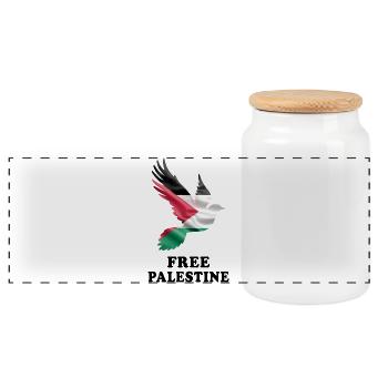 Colombe Palestine libre - Boîte à biscuits avec couvercle en bois - blanc - Devant