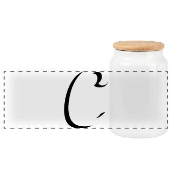 Letter C, Name, der Buchstabe C - Panorama Keksdose mit Holzdeckel - Weiß - Vorne