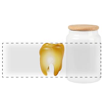 A golden tooth as a symbol of success and money - Panoramic Cookie Jar with Wooden Lid - white - Front