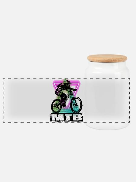 MTB - Panorama Keksdose mit Holzdeckel - Weiß