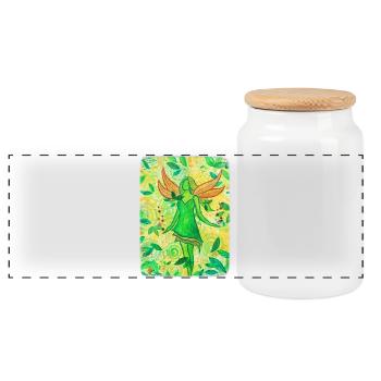 Fleurs Magiques - Sonja Ariel de Staden - Boîte à biscuits avec couvercle en bois - blanc - Devant