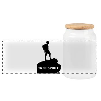TREK SPIRIT - Boîte à biscuits avec couvercle en bois - blanc - Devant