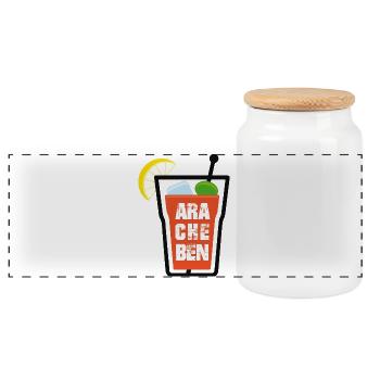 ARA CHE BEN - Cocktail S P R I T Z Icon - Panorama Keksdose mit Holzdeckel - Weiß - Vorne