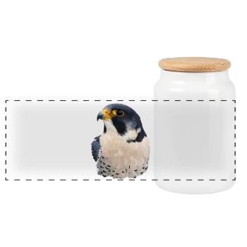 Faucon pèlerin - Boîte à biscuits avec couvercle en bois - blanc - Devant