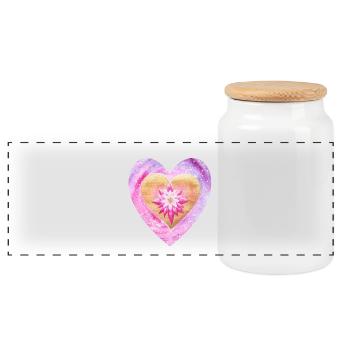 Petit LotusHerz - Sonja Ariel de Staden - Boîte à biscuits avec couvercle en bois - blanc - Devant