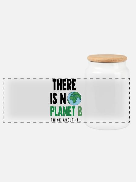 Planet B (black) - Panorama Keksdose mit Holzdeckel - Weiß