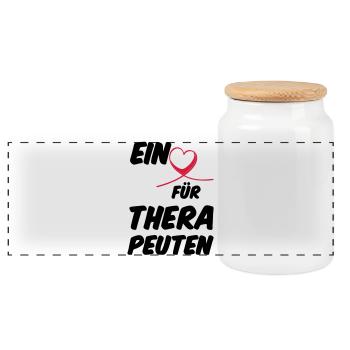 Herz für Therapeuten Geschenk - Panorama Keksdose mit Holzdeckel - Weiß - Vorne