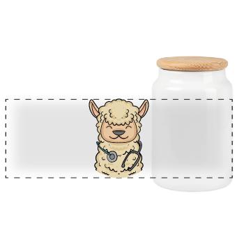 Tier Tierarzt Tiermedizin Geschenk - Panorama Keksdose mit Holzdeckel - Weiß - Vorne