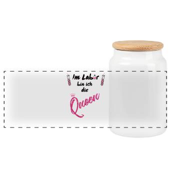 Laboratory Queen - Panoramic Cookie Jar with Wooden Lid - white - Front