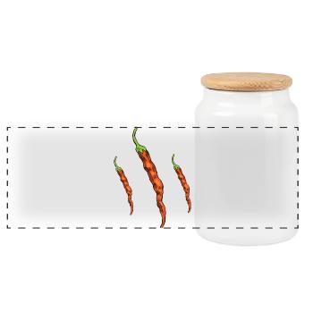 Piments - Boîte à biscuits avec couvercle en bois - blanc - Devant