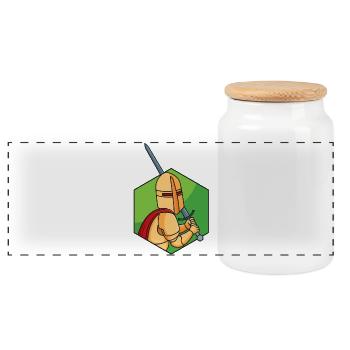 Little Knight - Panoramic Cookie Jar with Wooden Lid - white - Front