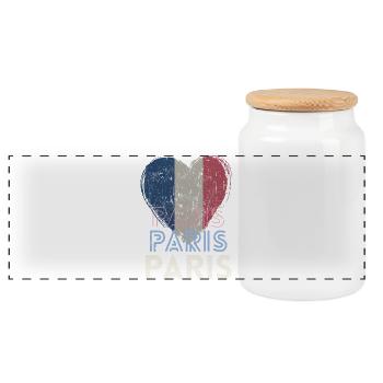 Badge retro, Paris France est ma ville natale - Boîte à biscuits avec couvercle en bois - blanc - Devant