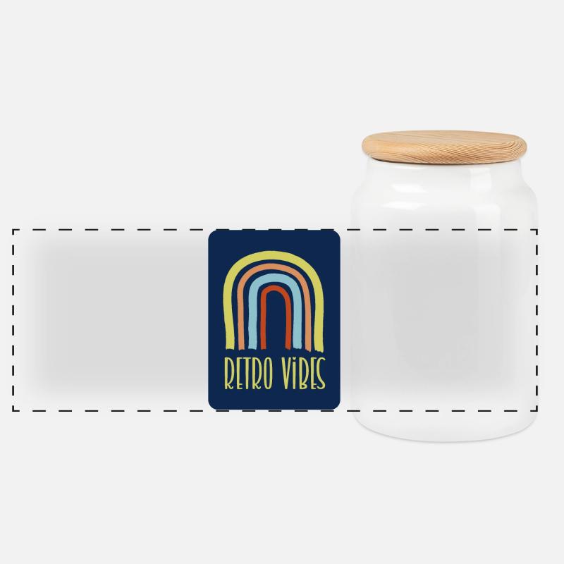 Retro-Vibes - Panorama Keksdose mit Holzdeckel - Weiß