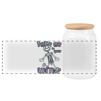 Drôles de tire-bouchons - Boîte à biscuits avec couvercle en bois - blanc - Devant