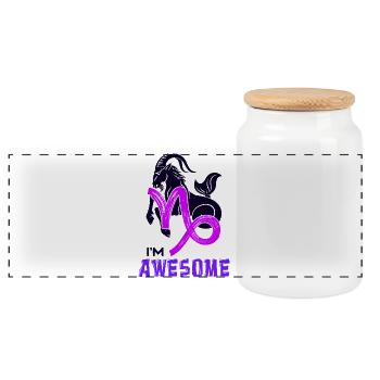 Capricorne Astrologie Horoscope Zodiaque Déclaration - Boîte à biscuits avec couvercle en bois - blanc - Devant