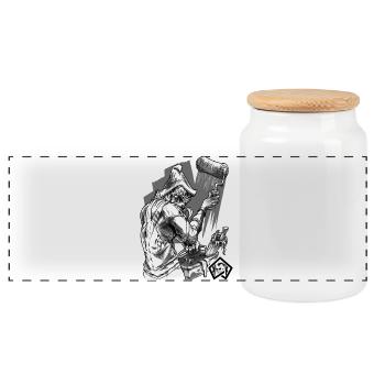 Peintres, peintres, pinceaux, artistes, artisans - Boîte à biscuits avec couvercle en bois - blanc - Devant