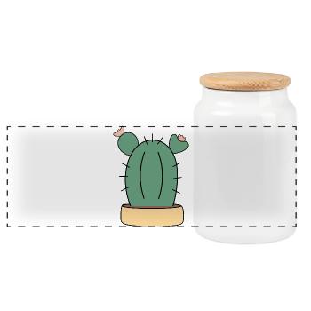 Cactus, cactus, plantes succulentes, plantes - Boîte à biscuits avec couvercle en bois - blanc - Devant