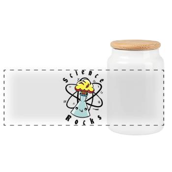 Science rocks - Panoramic Cookie Jar with Wooden Lid - white - Front