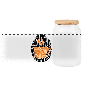 Coffee Caffeinated Coffee Drinkers Coffee Lovers - Panoramic Cookie Jar with Wooden Lid - white - Front