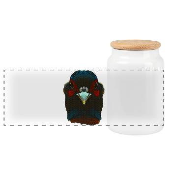 tierprints für männer, jagdfasan - Panorama Keksdose mit Holzdeckel - Weiß - Vorne