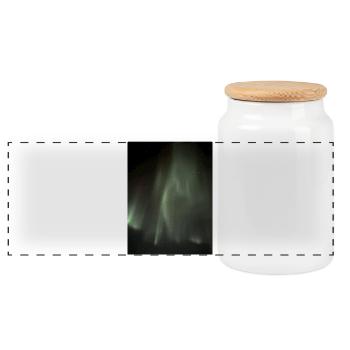 The skylight of the Northern Lights - Panoramic Cookie Jar with Wooden Lid - white - Front
