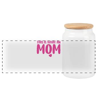 Mama ressemble à un lettrage d’amour - Boîte à biscuits avec couvercle en bois - blanc - Devant
