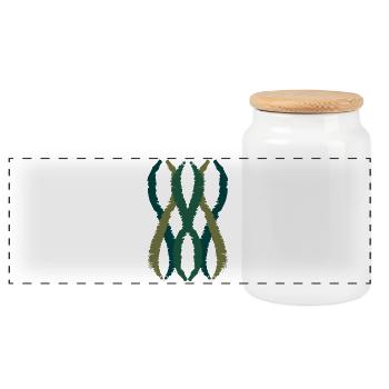 wave Art 03 - Panoramic Cookie Jar with Wooden Lid - white - Front