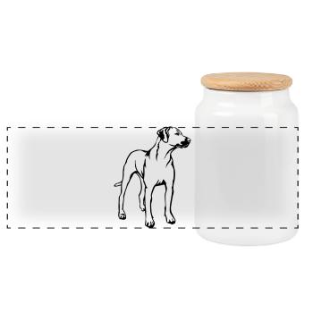 Rhodesian Ridgeback - Panorama Keksdose mit Holzdeckel - Weiß - Vorne