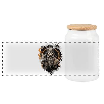 Viking - Boîte à biscuits avec couvercle en bois - blanc - Devant