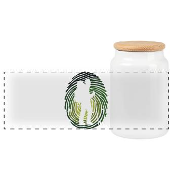 Nature Experience Hiking Statement Hikers Climbing - Panoramic Cookie Jar with Wooden Lid - white - Front