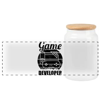 Développeur de jeux amusant - Boîte à biscuits avec couvercle en bois - blanc - Devant