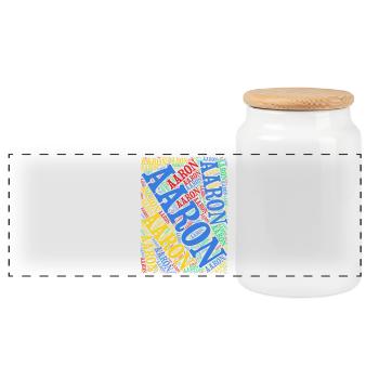 Aaron T-Shirt Word Cloud Gift T-Shirt - Panoramic Cookie Jar with Wooden Lid - white - Front
