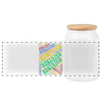 t-shirt name Adalgisa word cloud t-shirt - Panoramic Cookie Jar with Wooden Lid - white - Front