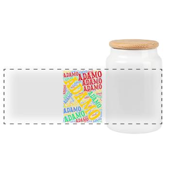 Adamo word cloud t-shirt t-shirt idée cadeau - Boîte à biscuits avec couvercle en bois - blanc - Devant
