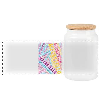 t-shirt Aci Castello word cloud t-shirt - Panoramic Cookie Jar with Wooden Lid - white - Front