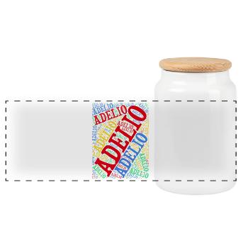 t-shirt Adelio t-shirt word cloud idée cadeau - Boîte à biscuits avec couvercle en bois - blanc - Devant