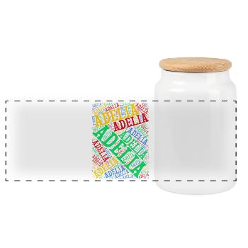 Adelia word cloud t-shirt t-shirt idée cadeau - Boîte à biscuits avec couvercle en bois - blanc - Devant