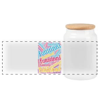 T-shirt Sicilia futtitinni t-shirt word cloud t-shirt - Boîte à biscuits avec couvercle en bois - blanc - Devant