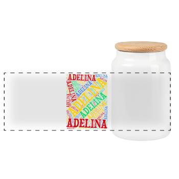 t-shirt Adelina word cloud t-shirt geschenkidee t-shirt - Panorama Keksdose mit Holzdeckel - Weiß - Vorne