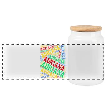 t-shirt Adriana t-shirt word cloud gift idea - Panoramic Cookie Jar with Wooden Lid - white - Front
