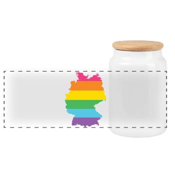 LGBTQ Germany - Panoramic Cookie Jar with Wooden Lid - white - Front