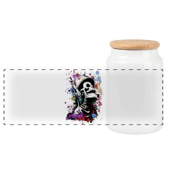 musik till death remake - Panorama Keksdose mit Holzdeckel - Weiß - Vorne