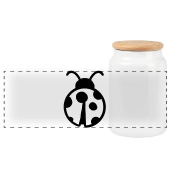 Coccinelle mignonne - Boîte à biscuits avec couvercle en bois - blanc - Devant