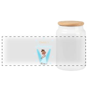 Papa Prinzessin - Panorama Keksdose mit Holzdeckel - Weiß - Vorne