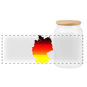 Abstract Color Gradient Map Germany - Panoramic Cookie Jar with Wooden Lid - white - Front