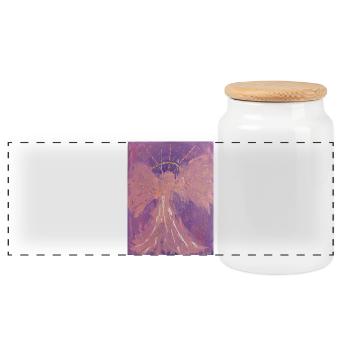 Archangel Chamuel - Angel of Love - Angel Picture - Panoramic Cookie Jar with Wooden Lid - white - Front