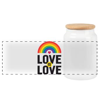 Pride Month LGBTQ - Liebe ist Liebe - Panorama Keksdose mit Holzdeckel - Weiß - Vorne