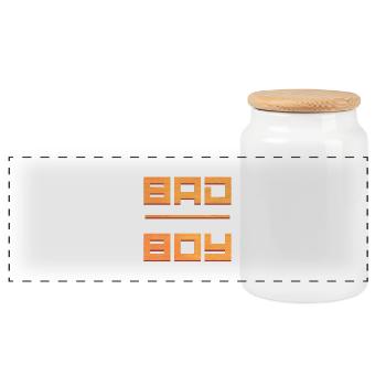 Bad Boy - Boîte à biscuits avec couvercle en bois - blanc - Devant
