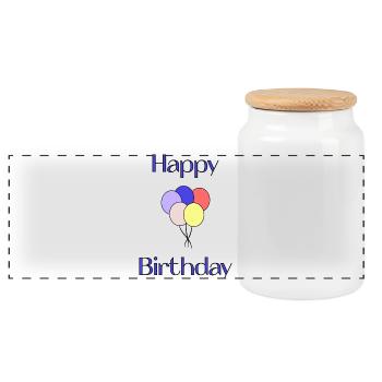 ALLES GUTE ZUM GEBURTSTAG. ALLES GUTE ZUM GEBURTSTAG. JAHRESTAG. - Panorama Keksdose mit Holzdeckel - Weiß - Vorne