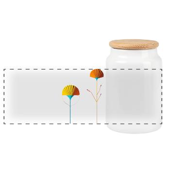 Fans abstraits de Color Blossom - Boîte à biscuits avec couvercle en bois - blanc - Devant